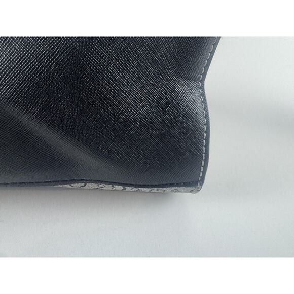 Guess Handbag Womens Black Gray Monogram Purse Top Handle Small Logo Bag Stylish - Picture 9 of 15